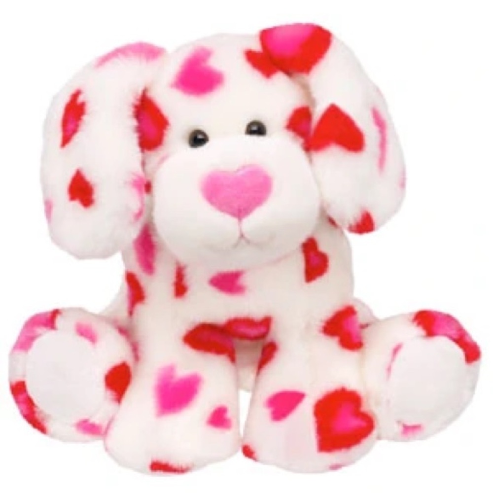 Build a Bear heart printed puppy plush